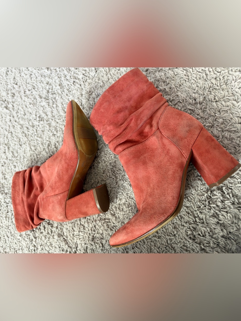 Naturalizer Women’s Rust Suede Slouchy Pointed Toe Ankle Boots